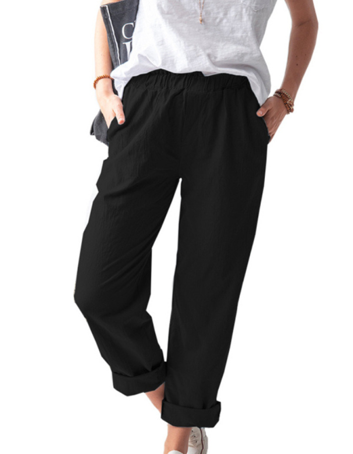 SHOPIQAT High Waist Straight Trousers - Premium  from shopiqat - Just $6.00! Shop now at shopiqat