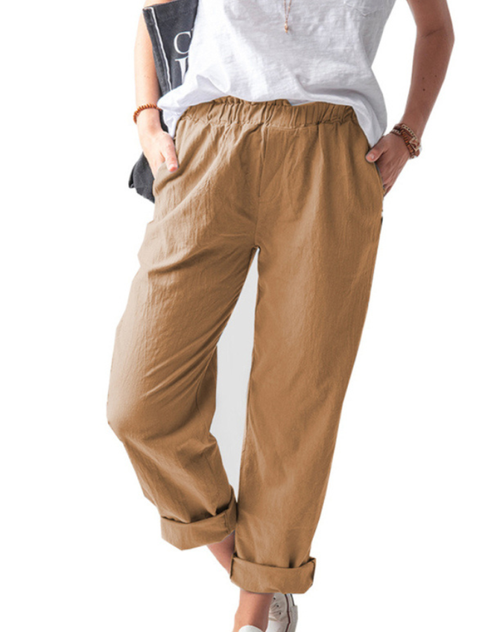 SHOPIQAT High Waist Straight Trousers - Premium  from shopiqat - Just $6.00! Shop now at shopiqat