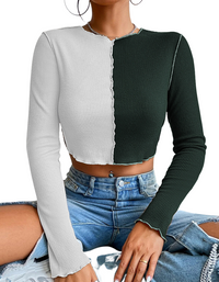SHOPIQAT Casual Colorblock Long Sleeve T-Shirt - Premium  from shopiqat - Just $5.300! Shop now at shopiqat