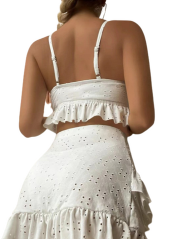 SHOPIQAT Ruffle Hem Two-Piece Set