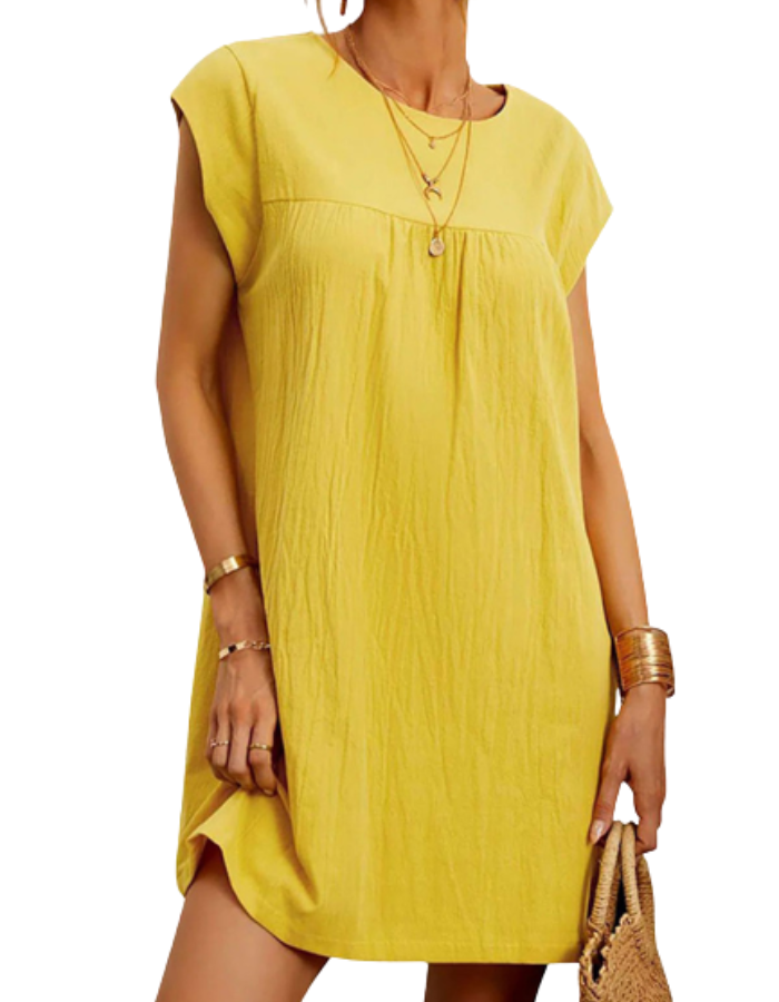 SHOPIQAT Linen Shift Dress - Premium  from shopiqat - Just $6.800! Shop now at shopiqat