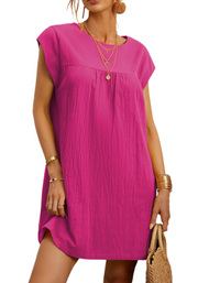 SHOPIQAT Linen Shift Dress - Premium  from shopiqat - Just $6.800! Shop now at shopiqat