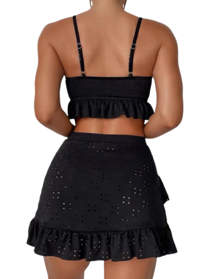 SHOPIQAT Ruffle Hem Two-Piece Set