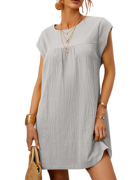 SHOPIQAT Linen Shift Dress - Premium  from shopiqat - Just $6.800! Shop now at shopiqat