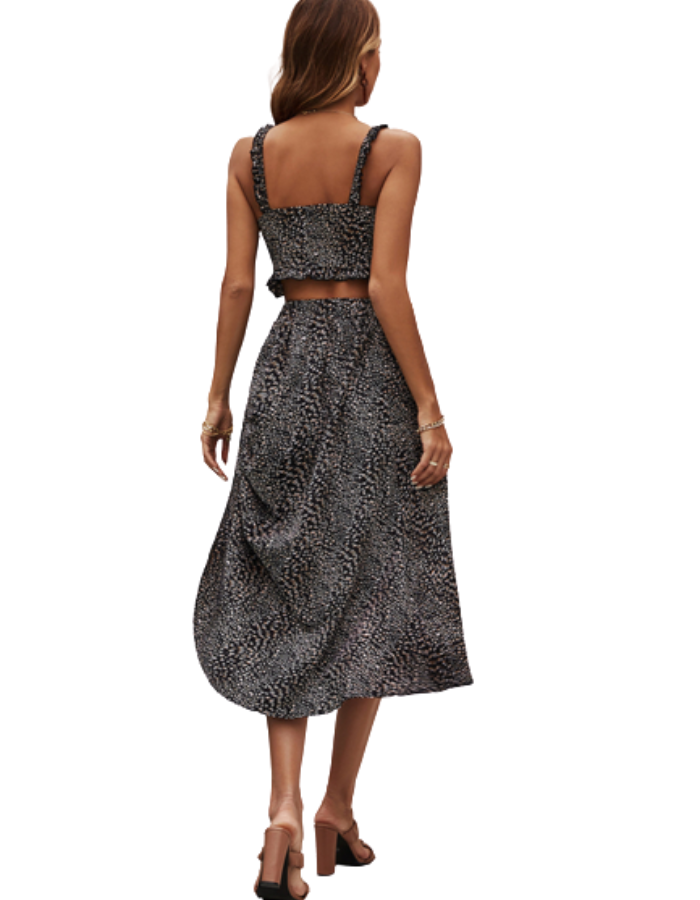 SHOPIQAT Adjustable Length Skirt Set With Crop Top - Premium  from shopiqat - Just $7.850! Shop now at shopiqat
