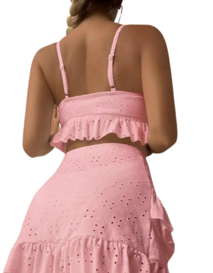 SHOPIQAT Ruffle Hem Two-Piece Set