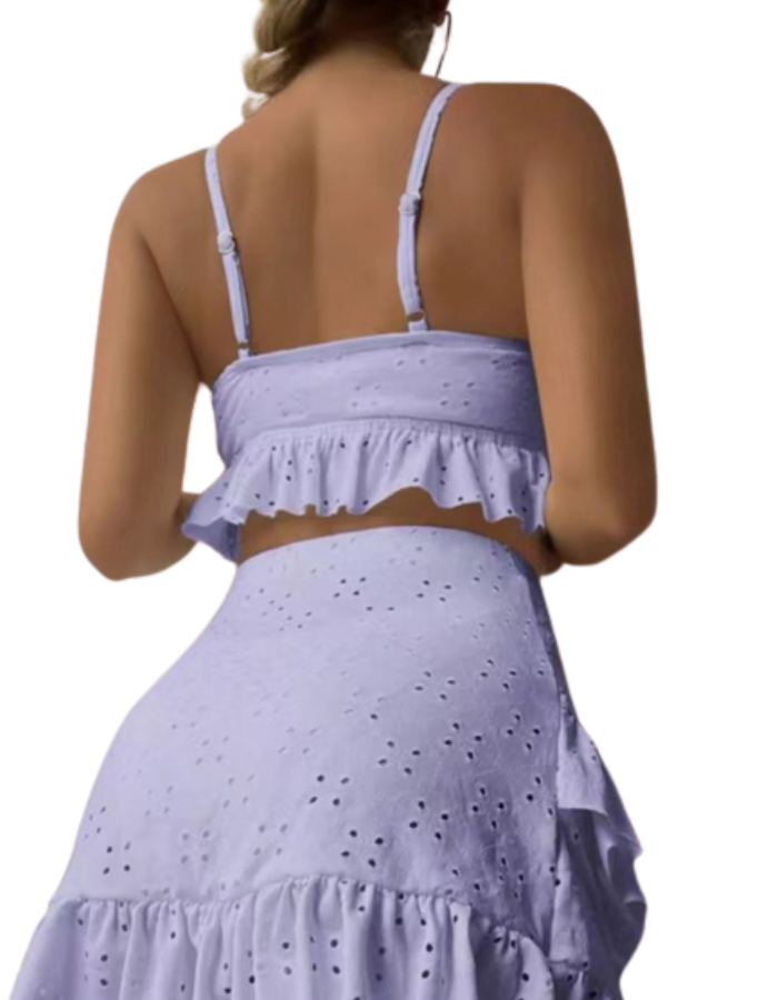 SHOPIQAT Ruffle Hem Two-Piece Set