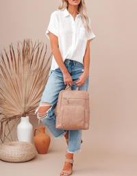 SHOPIQAT Short Sleeve Linen Button-up Shirt - Premium  from shopiqat - Just $6.600! Shop now at shopiqat