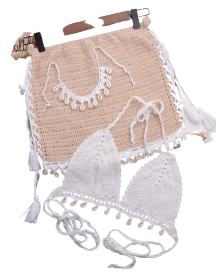 SHOPIQAT Bikini Set Handmade Shell Strap Swimsuit Two-piece