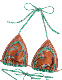 SHOPIQAT Ethnic Print Halter Neck Tie Bikini Set