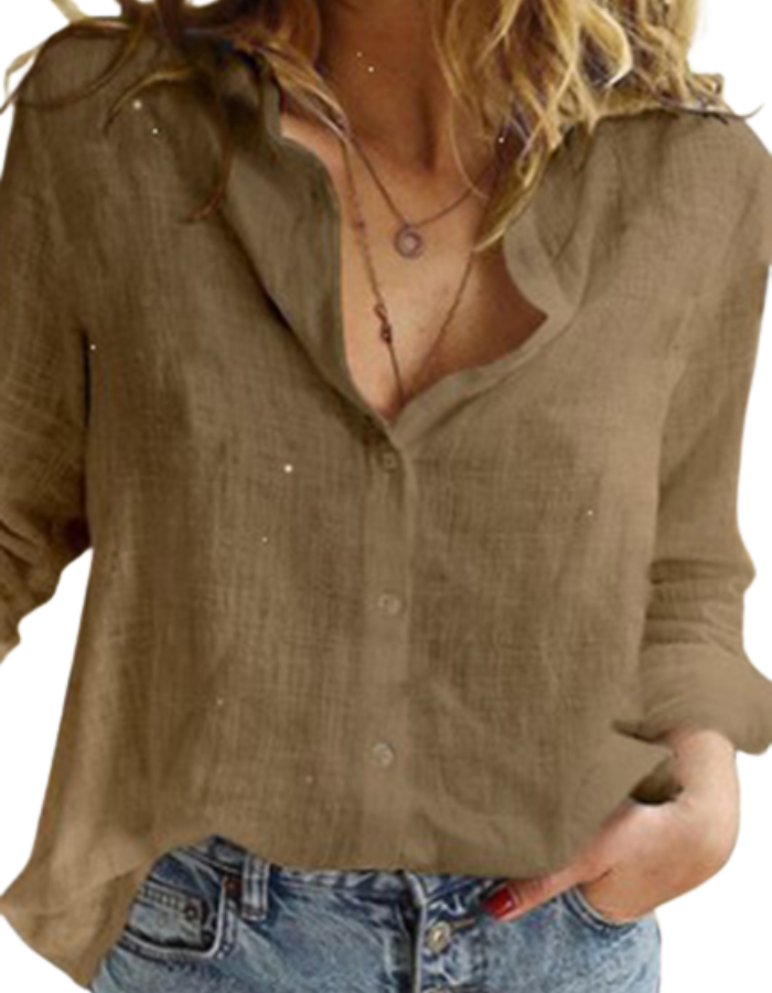 Shopiqat Solid Long Sleeve Linen Shirt - Premium  from shopiqat - Just $4.900! Shop now at shopiqat