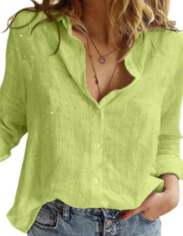 Shopiqat Solid Long Sleeve Linen Shirt - Premium  from shopiqat - Just $4.900! Shop now at shopiqat