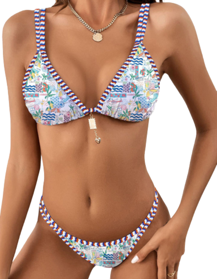 SHOPIQAT Bright Triangle Bikini Set