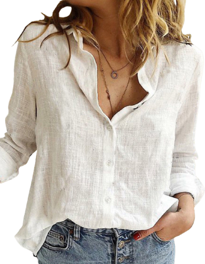 Shopiqat Solid Long Sleeve Linen Shirt - Premium  from shopiqat - Just $4.900! Shop now at shopiqat