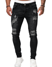SHOPIQAT Stretch Skinny Distressed Jeans
