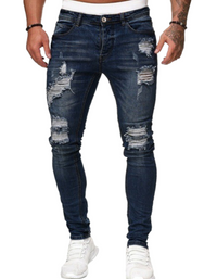 SHOPIQAT Stretch Skinny Distressed Jeans