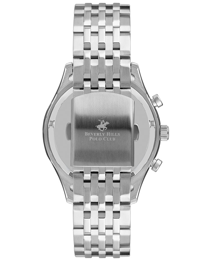 BEVERLY HILLS POLO CLUB Men's Multi Function Gun Blue Dial Watch - Premium  from shopiqat - Just $45.00! Shop now at shopiqat