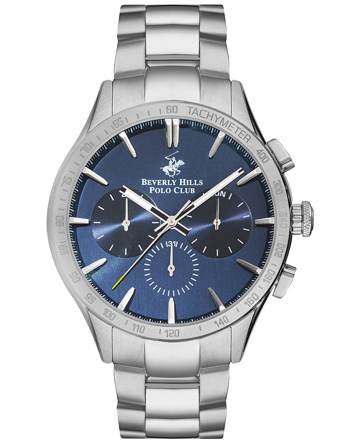 BEVERLY HILLS POLO CLUB Men's Multi Function Dark Blue 289C V.Brush Dial - Premium  from shopiqat - Just $45.500! Shop now at shopiqat