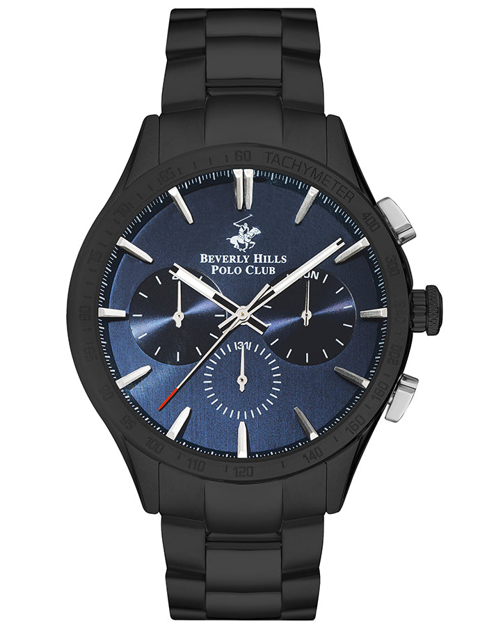 BEVERLY HILLS POLO CLUB Men's Multi Function Dark Blue 295C V.Brush Dial - Premium  from shopiqat - Just $48.900! Shop now at shopiqat