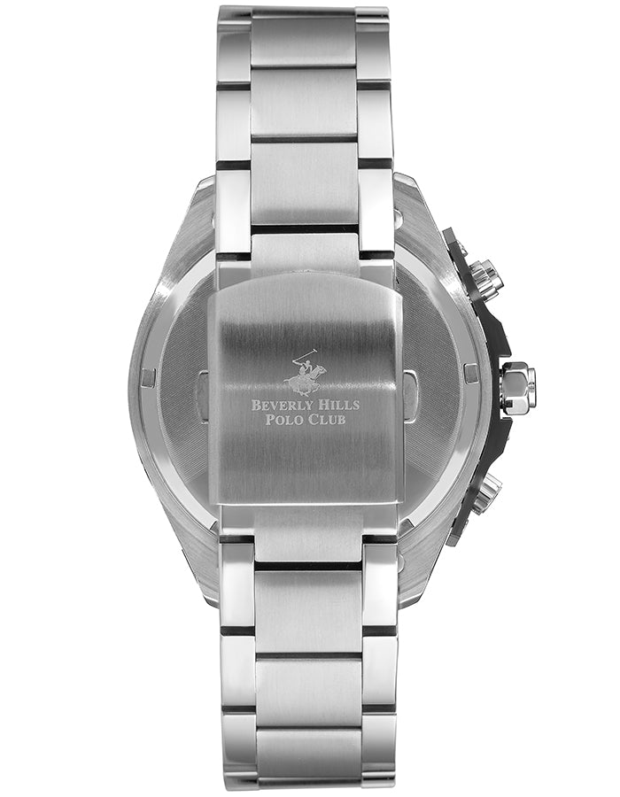 BEVERLY HILLS POLO CLUB Men's Multi Function Black Vertical Pattern Dial Watch - Premium  from shopiqat - Just $45.900! Shop now at shopiqat