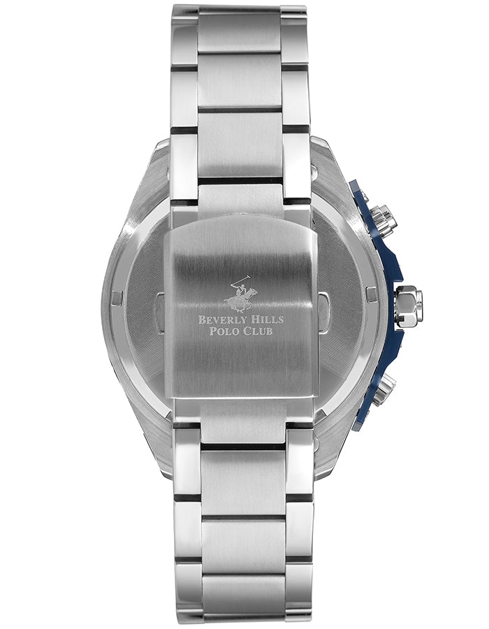 BEVERLY HILLS POLO CLUB Men's Multi Function Dark Blue Vertical Pattern Dial Watch - Premium  from shopiqat - Just $45.900! Shop now at shopiqat