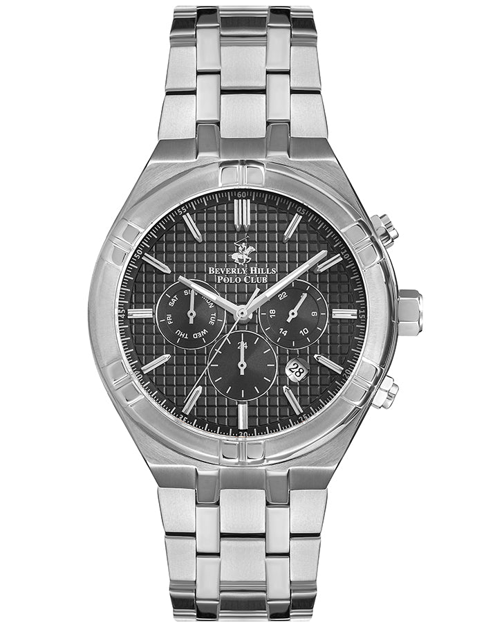 BEVERLY HILLS POLO CLUB Men's Multi Function Gun Black D.Sunray Dial Watch - Premium  from shopiqat - Just $41.900! Shop now at shopiqat