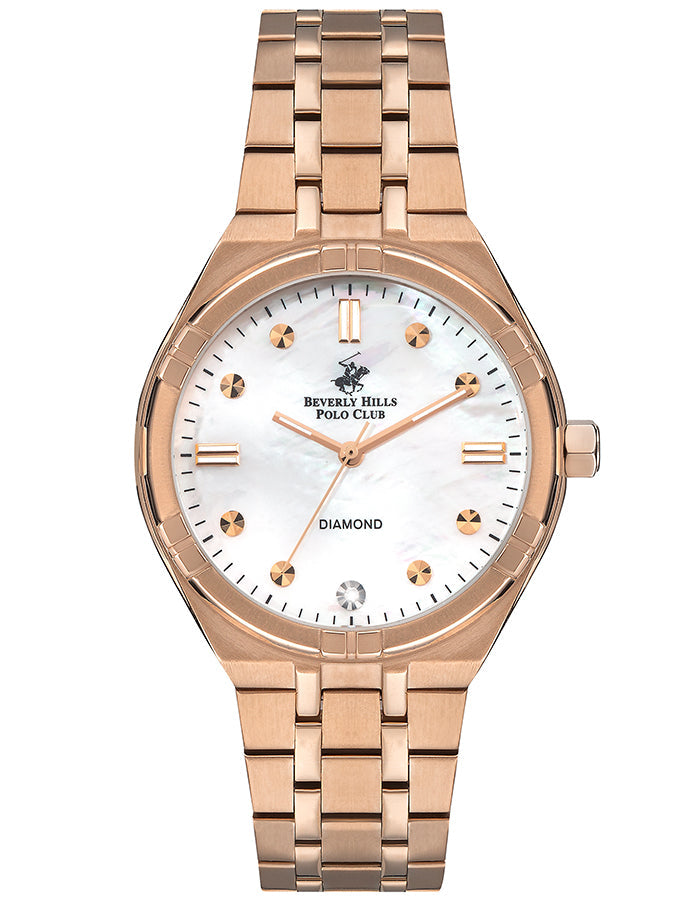 BEVERLY HILLS POLO CLUB Women's Analog White Mop Dial Watch - Premium  from shopiqat - Just $44.500! Shop now at shopiqat