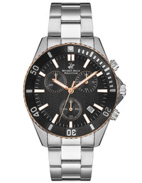 BEVERLY HILLS POLO CLUB Men's Multi Function Gun Black Sunray Dial Watch - Premium  from shopiqat - Just $45.900! Shop now at shopiqat