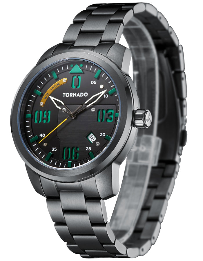 TORNADO Men's Multi Function Black Dial Watch - Premium  from shopiqat - Just $38.900! Shop now at shopiqat
