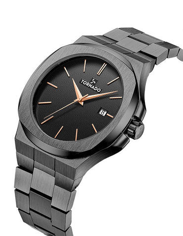 TORNADO Men's Multi-Function Black Dial Watch - Premium  from shopiqat - Just $51.00! Shop now at shopiqat