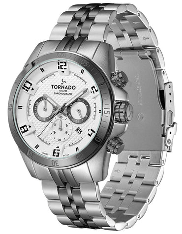 Tornado Men's Chronograph White Dial Watch - Premium  from shopiqat - Just $44.900! Shop now at shopiqat
