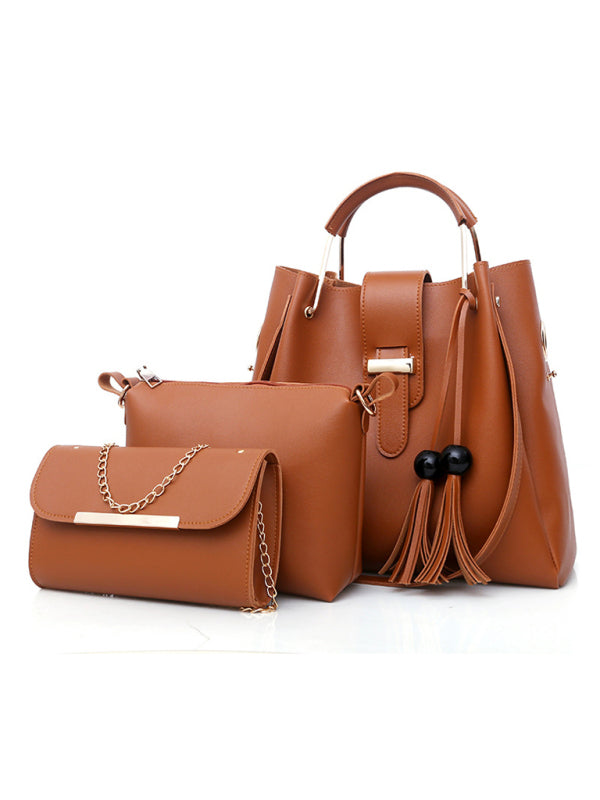 SHOPIQAT Fashion One Shoulder Bucket Ladies Luggage Hand Bag Three-Piece Set - Premium  from shopiqat - Just $13.900! Shop now at shopiqat