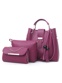 SHOPIQAT Fashion One Shoulder Bucket Ladies Luggage Hand Bag Three-Piece Set - Premium  from shopiqat - Just $13.900! Shop now at shopiqat