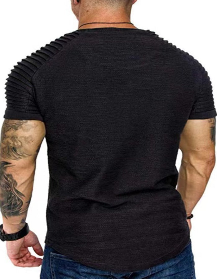 SHOPIQAT Men's Short Sleeve Muscle Fitted Gym Workout Athletic Tee T-Shirt - Premium  from shopiqat - Just $6.650! Shop now at shopiqat