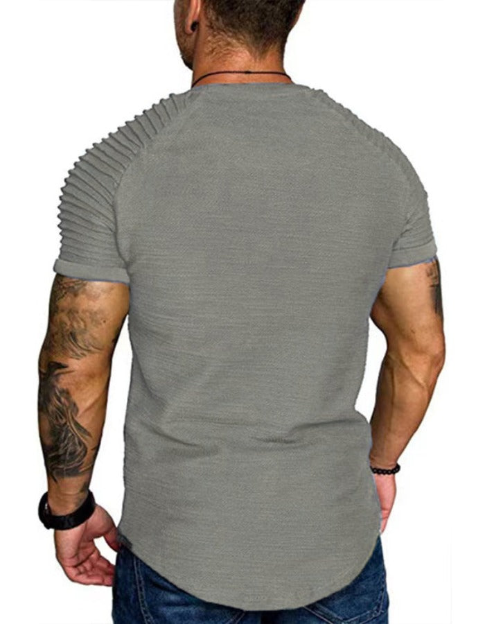 SHOPIQAT Men's Short Sleeve Muscle Fitted Gym Workout Athletic Tee T-Shirt - Premium  from shopiqat - Just $6.650! Shop now at shopiqat