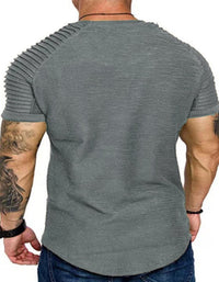 SHOPIQAT Men's Short Sleeve Muscle Fitted Gym Workout Athletic Tee T-Shirt - Premium  from shopiqat - Just $6.650! Shop now at shopiqat