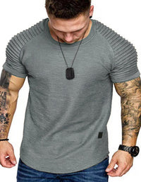 SHOPIQAT Men's Short Sleeve Muscle Fitted Gym Workout Athletic Tee T-Shirt - Premium  from shopiqat - Just $6.650! Shop now at shopiqat