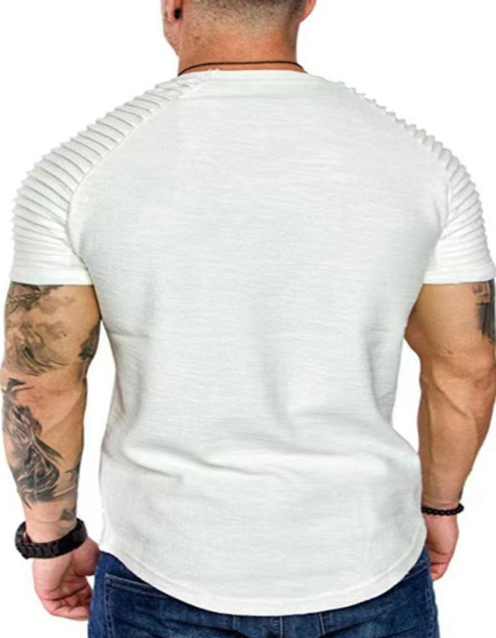 SHOPIQAT Men's Short Sleeve Muscle Fitted Gym Workout Athletic Tee T-Shirt - Premium  from shopiqat - Just $6.650! Shop now at shopiqat