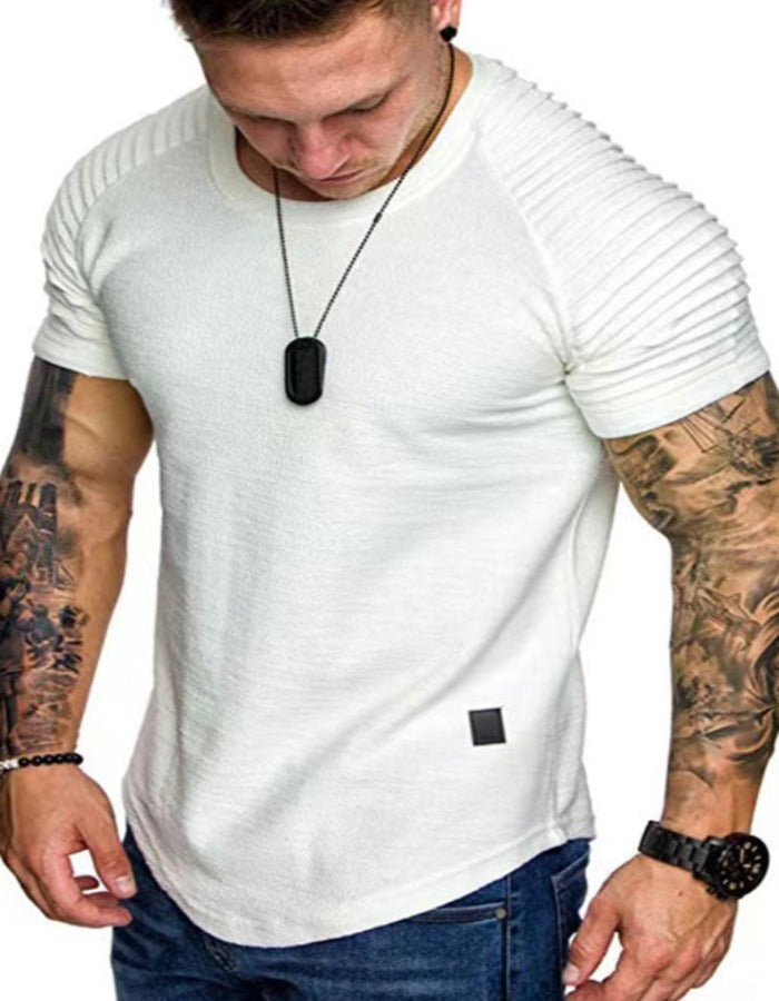 SHOPIQAT Men's Short Sleeve Muscle Fitted Gym Workout Athletic Tee T-Shirt - Premium  from shopiqat - Just $6.650! Shop now at shopiqat