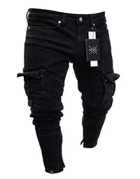 SHOPIQAT Men's Fashion Mid Waist Ripped Slim Jeans - Premium  from shopiqat - Just $12.350! Shop now at shopiqat