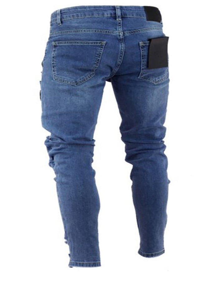 SHOPIQAT Men's Fashion Frayed Slim Fit Long Jeans - Premium  from shopiqat - Just $11.250! Shop now at shopiqat