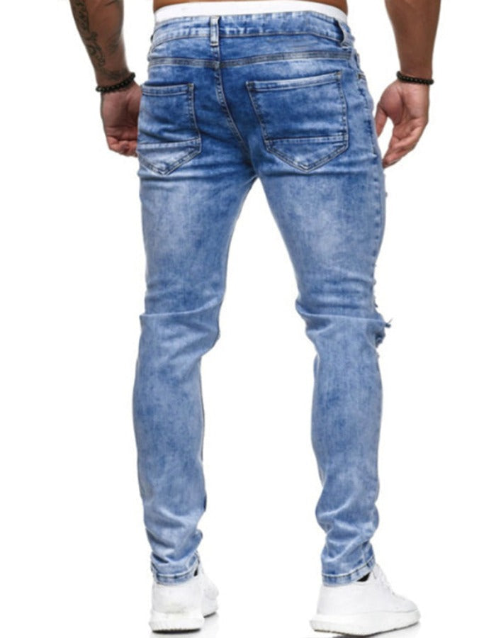 SHOPIQAT Men's Fashion Frayed Slim Fit Long Jeans - Premium  from shopiqat - Just $11.750! Shop now at shopiqat