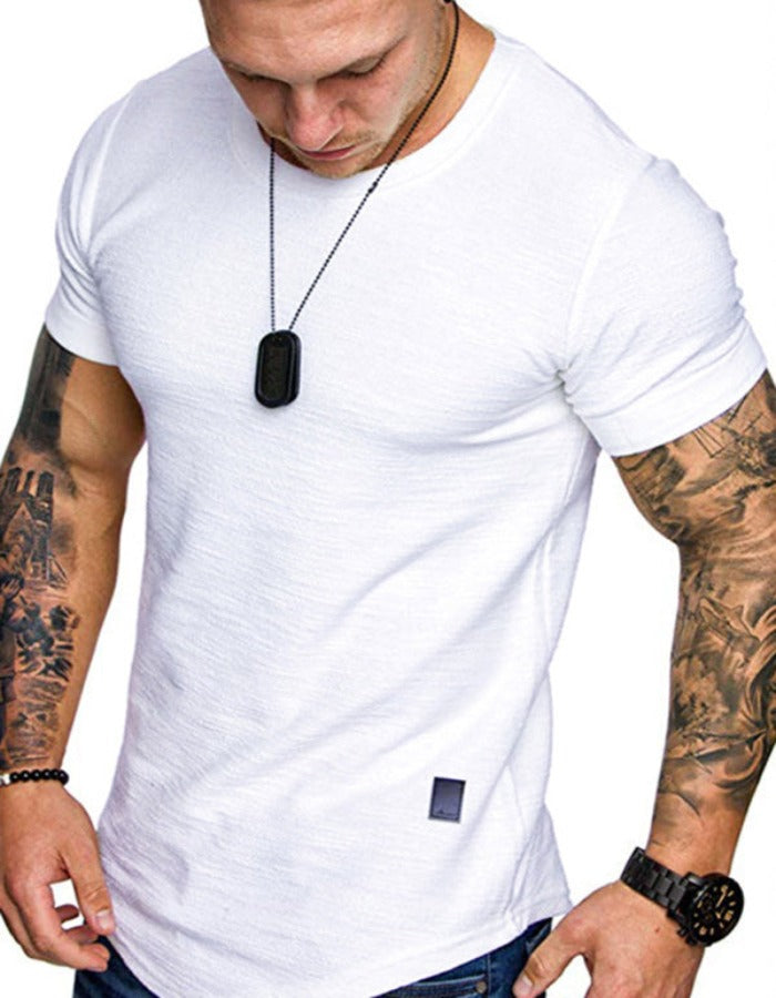 SHOPIQAT Short-Sleeved Round Neck Bamboo Cotton T-Shirt - Premium  from shopiqat - Just $6.900! Shop now at shopiqat