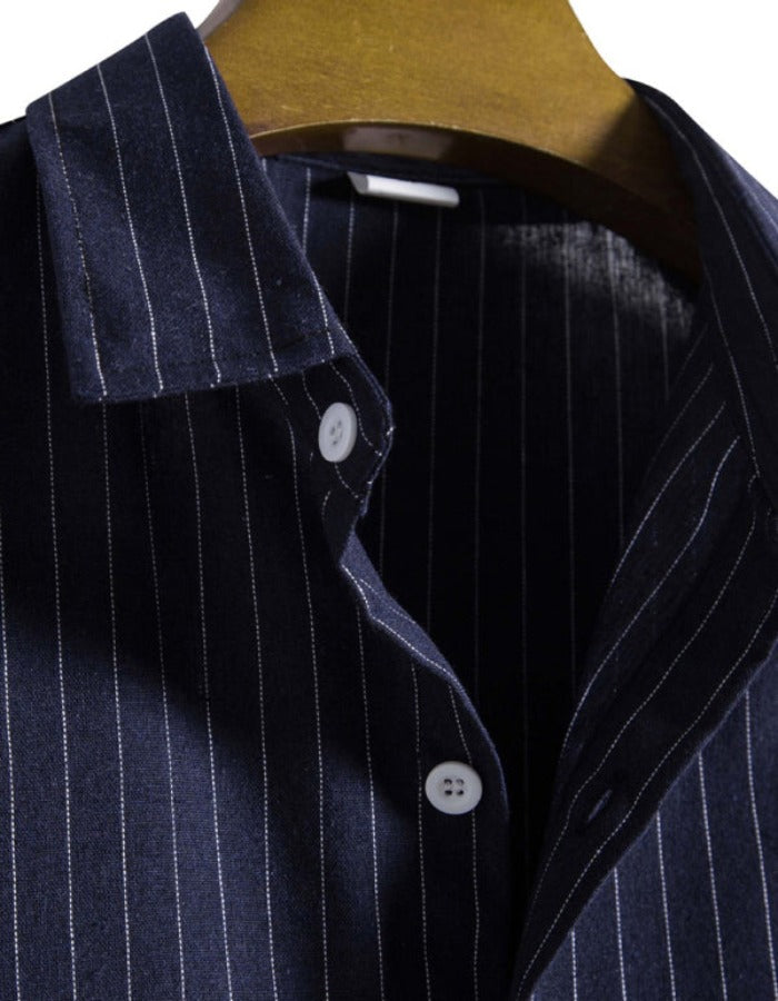 SHOPIQAT Men's Fashion Trend Casual Striped Short Sleeve Shirt - Premium  from shopiqat - Just $5.990! Shop now at shopiqat