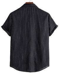 SHOPIQAT Men's Fashion Trend Casual Striped Short Sleeve Shirt - Premium  from shopiqat - Just $6.650! Shop now at shopiqat