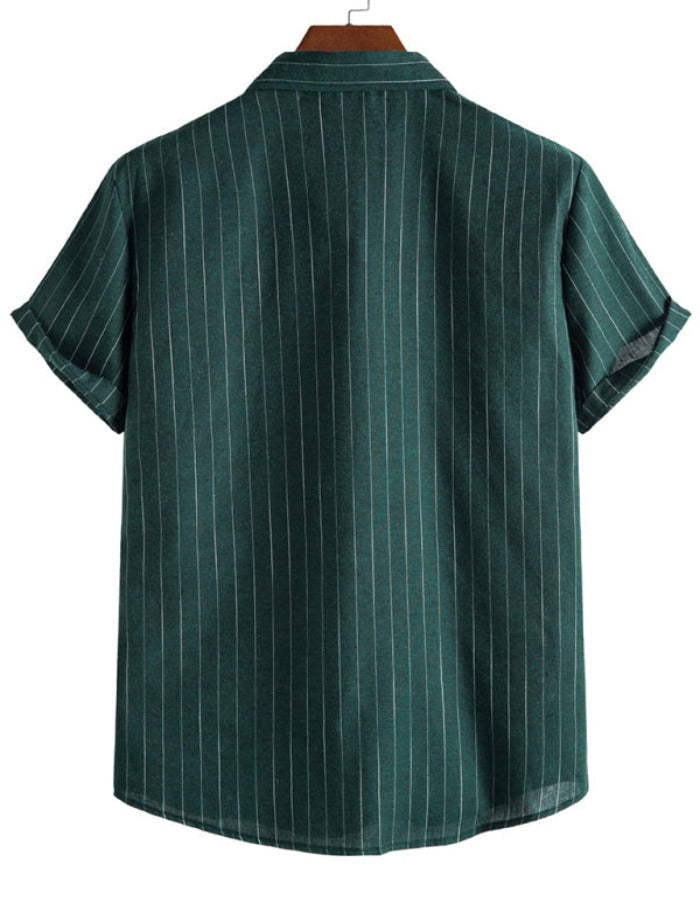 SHOPIQAT Men's Fashion Trend Casual Striped Short Sleeve Shirt - Premium  from shopiqat - Just $5.990! Shop now at shopiqat