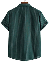 SHOPIQAT Men's Fashion Trend Casual Striped Short Sleeve Shirt - Premium  from shopiqat - Just $5.990! Shop now at shopiqat