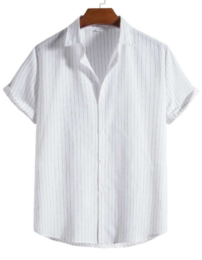 SHOPIQAT Men's Fashion Trend Casual Striped Short Sleeve Shirt - Premium  from shopiqat - Just $5.990! Shop now at shopiqat