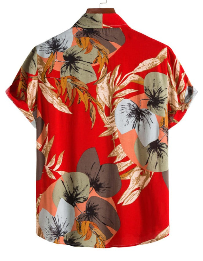SHOPIQAT Men's Fashion Trend Casual Cotton Printed Short Sleeve Shirt - Premium  from shopiqat - Just $6.500! Shop now at shopiqat