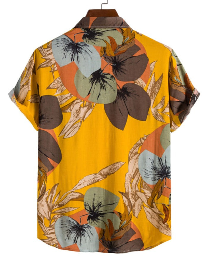 SHOPIQAT Men's Fashion Trend Casual Cotton Printed Short Sleeve Shirt - Premium  from shopiqat - Just $6.500! Shop now at shopiqat